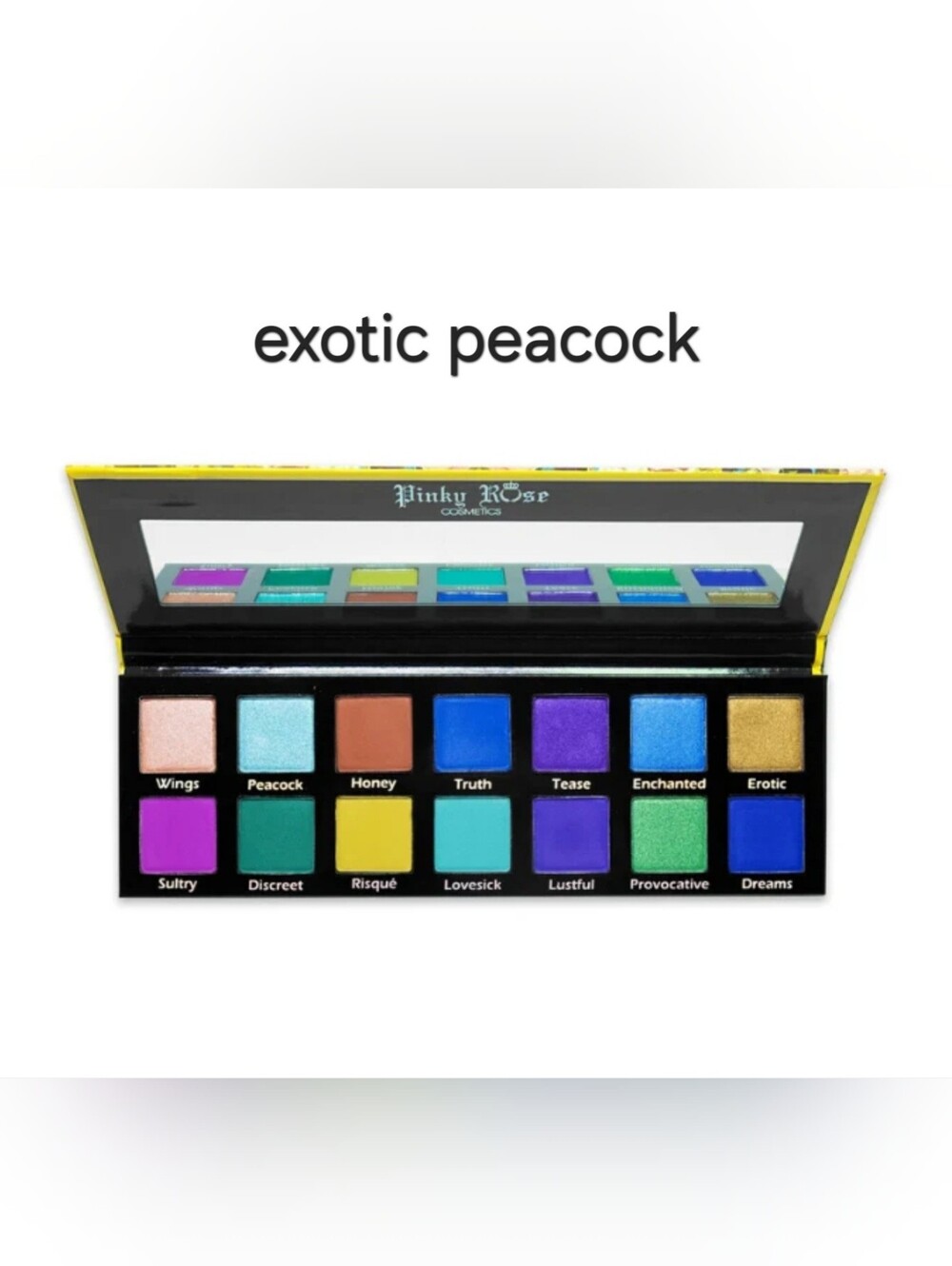 NIB Pinky Rose Cosmetics Exotic Peacock Eyeshadow Palette - Brand New